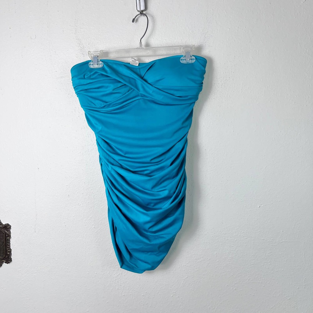 J. Crew Turquoise Strapless One-Piece Swimsuit